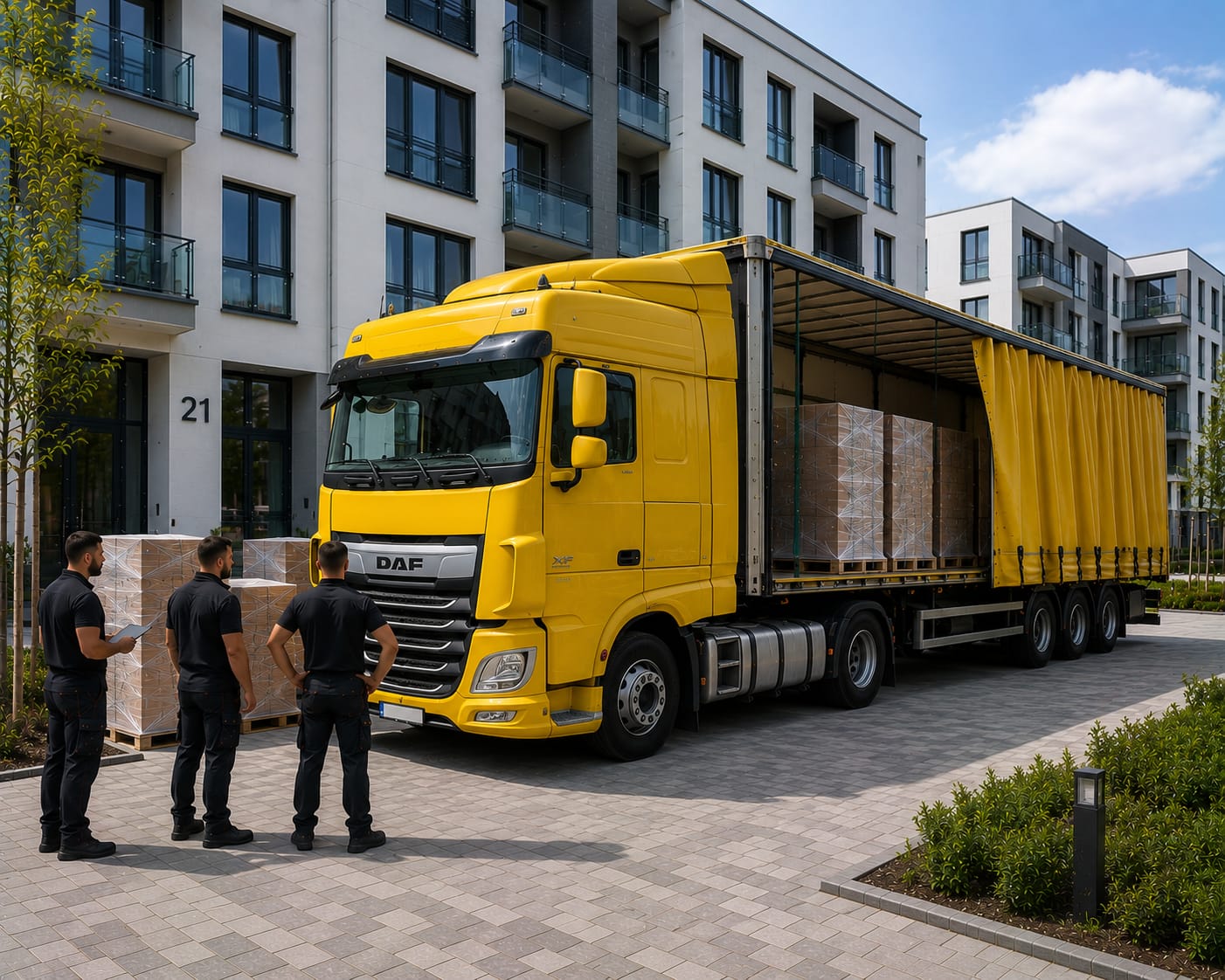 LKW entladen in Wien